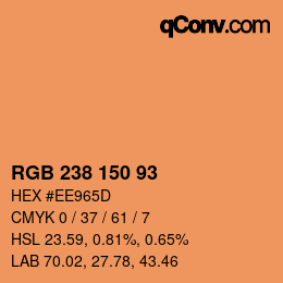 Código de color: RGB 238 150 93 | qconv.com
