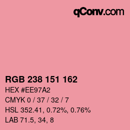 Color code: RGB 238 151 162 | qconv.com