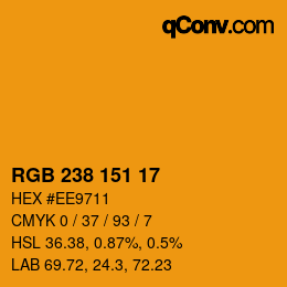 Code couleur: RGB 238 151 17 | qconv.com