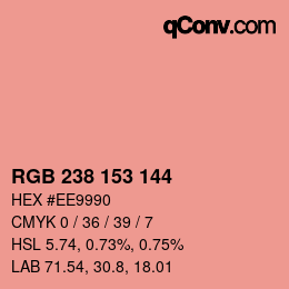 Color code: RGB 238 153 144 | qconv.com