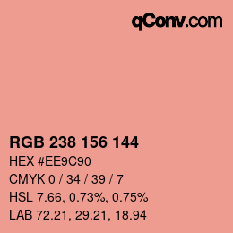 カラーコード: RGB 238 156 144 | qconv.com