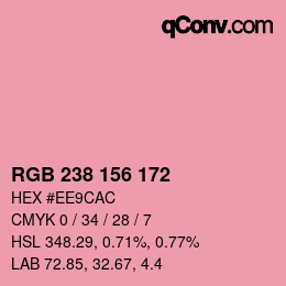 Color code: RGB 238 156 172 | qconv.com