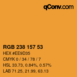 カラーコード: RGB 238 157 53 | qconv.com