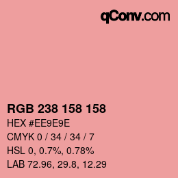 カラーコード: RGB 238 158 158 | qconv.com