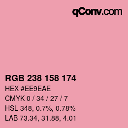 Color code: RGB 238 158 174 | qconv.com