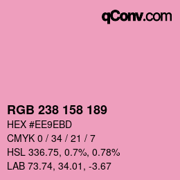 カラーコード: RGB 238 158 189 | qconv.com