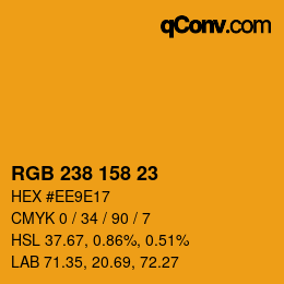 颜色代码: RGB 238 158 23 | qconv.com