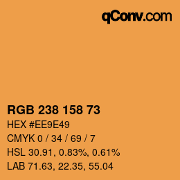 Color code: RGB 238 158 73 | qconv.com