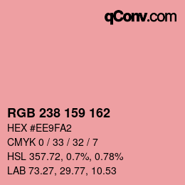 Color code: RGB 238 159 162 | qconv.com