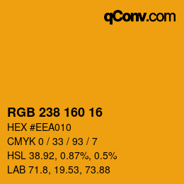 Color code: RGB 238 160 16 | qconv.com