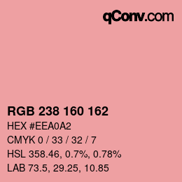 Color code: RGB 238 160 162 | qconv.com