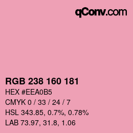 Color code: RGB 238 160 181 | qconv.com