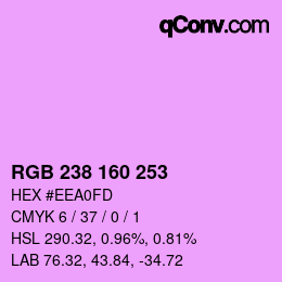 Color code: RGB 238 160 253 | qconv.com