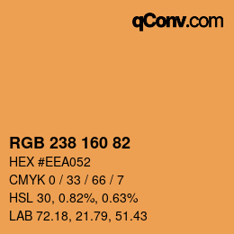 Color code: RGB 238 160 82 | qconv.com
