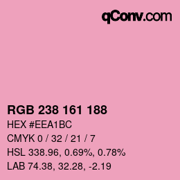 Color code: RGB 238 161 188 | qconv.com