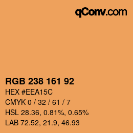 カラーコード: RGB 238 161 92 | qconv.com