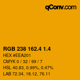 カラーコード: RGB 238 162.4 1.4 | qconv.com