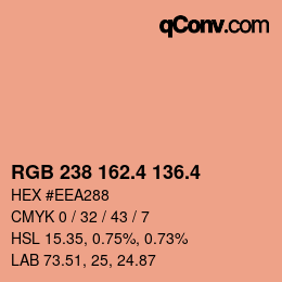 カラーコード: RGB 238 162.4 136.4 | qconv.com