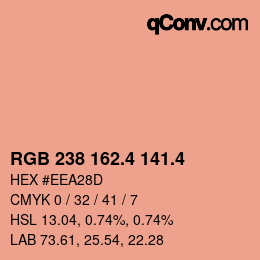カラーコード: RGB 238 162.4 141.4 | qconv.com