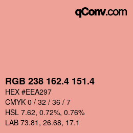 カラーコード: RGB 238 162.4 151.4 | qconv.com