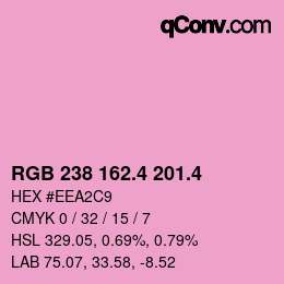 カラーコード: RGB 238 162.4 201.4 | qconv.com