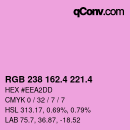 カラーコード: RGB 238 162.4 221.4 | qconv.com