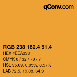 カラーコード: RGB 238 162.4 51.4 | qconv.com