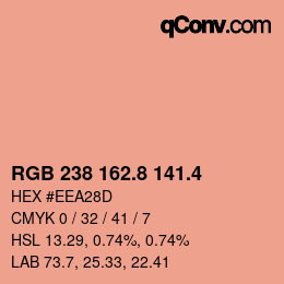 カラーコード: RGB 238 162.8 141.4 | qconv.com