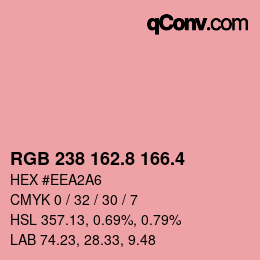 カラーコード: RGB 238 162.8 166.4 | qconv.com