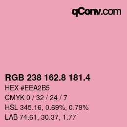 カラーコード: RGB 238 162.8 181.4 | qconv.com