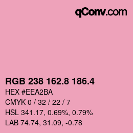 カラーコード: RGB 238 162.8 186.4 | qconv.com