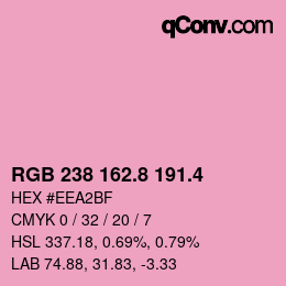 カラーコード: RGB 238 162.8 191.4 | qconv.com