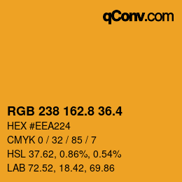 カラーコード: RGB 238 162.8 36.4 | qconv.com