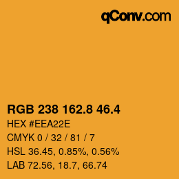カラーコード: RGB 238 162.8 46.4 | qconv.com