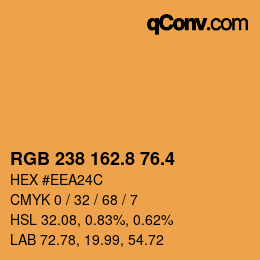 カラーコード: RGB 238 162.8 76.4 | qconv.com