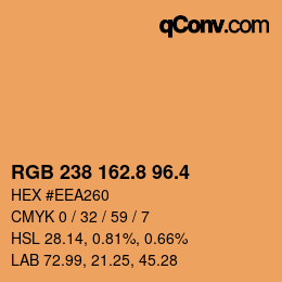 カラーコード: RGB 238 162.8 96.4 | qconv.com