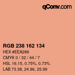 Color code: RGB 238 162 134 | qconv.com