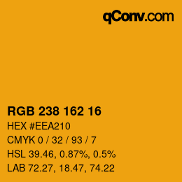 カラーコード: RGB 238 162 16 | qconv.com