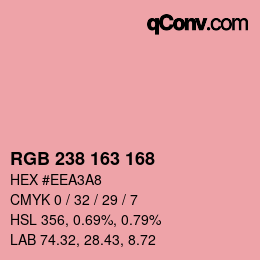 カラーコード: RGB 238 163 168 | qconv.com