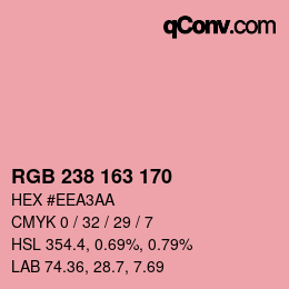 Color code: RGB 238 163 170 | qconv.com