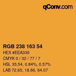 Color code: RGB 238 163 54 | qconv.com