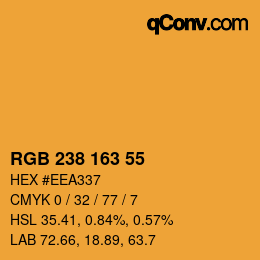 颜色代码: RGB 238 163 55 | qconv.com