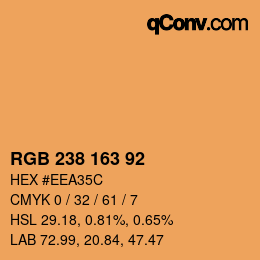 カラーコード: RGB 238 163 92 | qconv.com