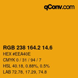 カラーコード: RGB 238 164.2 14.6 | qconv.com