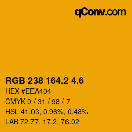 カラーコード: RGB 238 164.2 4.6 | qconv.com