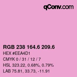 カラーコード: RGB 238 164.6 209.6 | qconv.com