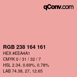 カラーコード: RGB 238 164 161 | qconv.com