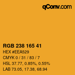 Color code: RGB 238 165 41 | qconv.com