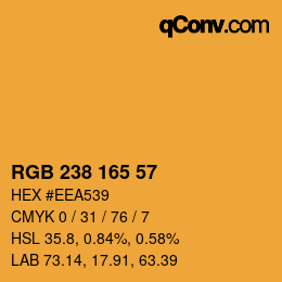 Color code: RGB 238 165 57 | qconv.com