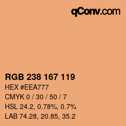 Código de color: RGB 238 167 119 | qconv.com